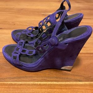Giorgio Armani sandals,  purple/blue velvet.size 38